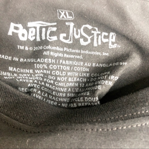 Tupac Shakur Poetic Justice Graphic Black Tee - Picture 4 of 4